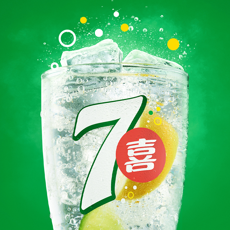 百事可乐 七喜7up 柠檬味 汽水碳酸饮料 300ml*24瓶 （新老包装随机发