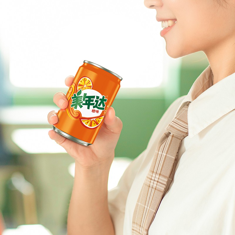 美年达可乐 Mirinda 橙味 汽水碳酸饮料 迷你罐 200ml*20听 整箱