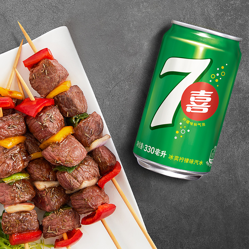 7喜 七喜7up 柠檬味 碳酸饮料 330ml*6听 百事出品