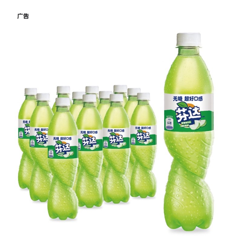 可口可乐（Coca-Cola）芬达 Fanta 无糖零卡苹果味 碳酸饮料 500