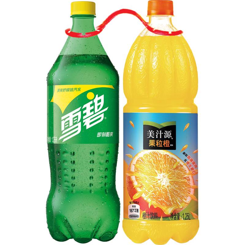 雪碧1.25L+美汁源果粒橙1.25L*6 双提6组年货