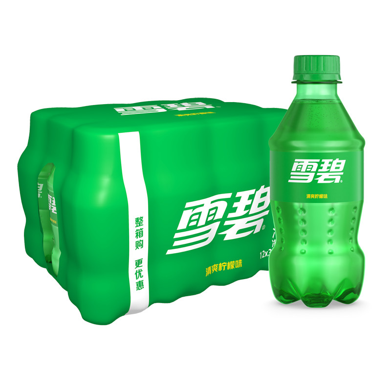 雪碧 Sprite 柠檬味 汽水 碳酸饮料 300ml*12罐 整箱装年货