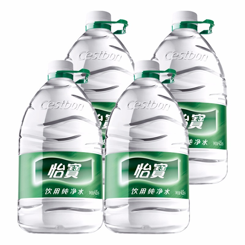 怡宝 饮用水 纯净水4.5L*4桶装水 整箱装