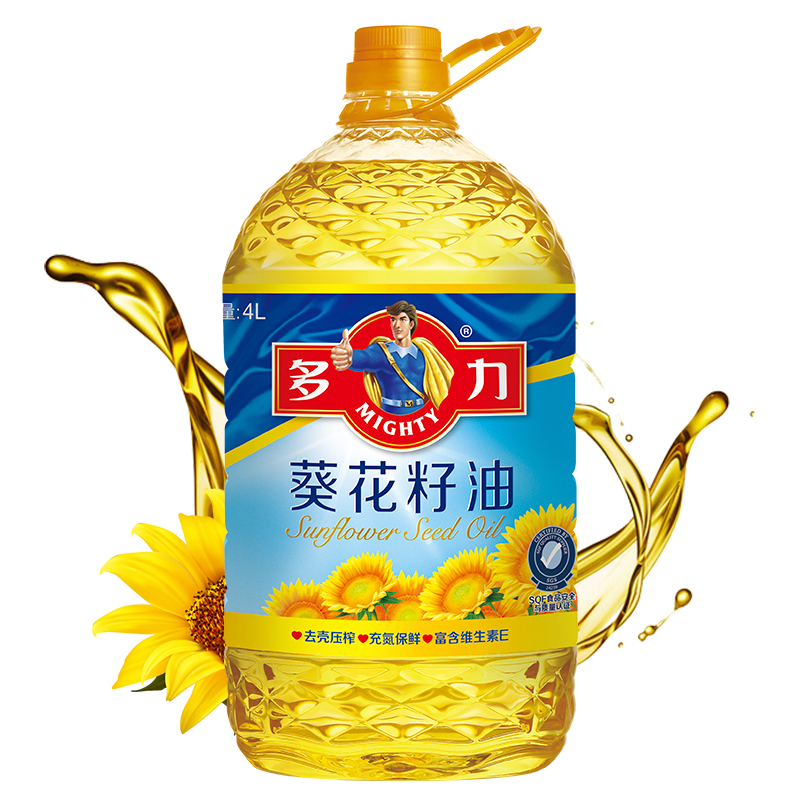 多力葵花籽油4L 食用油 含维生素e 物理压榨（新老包装随机发货）