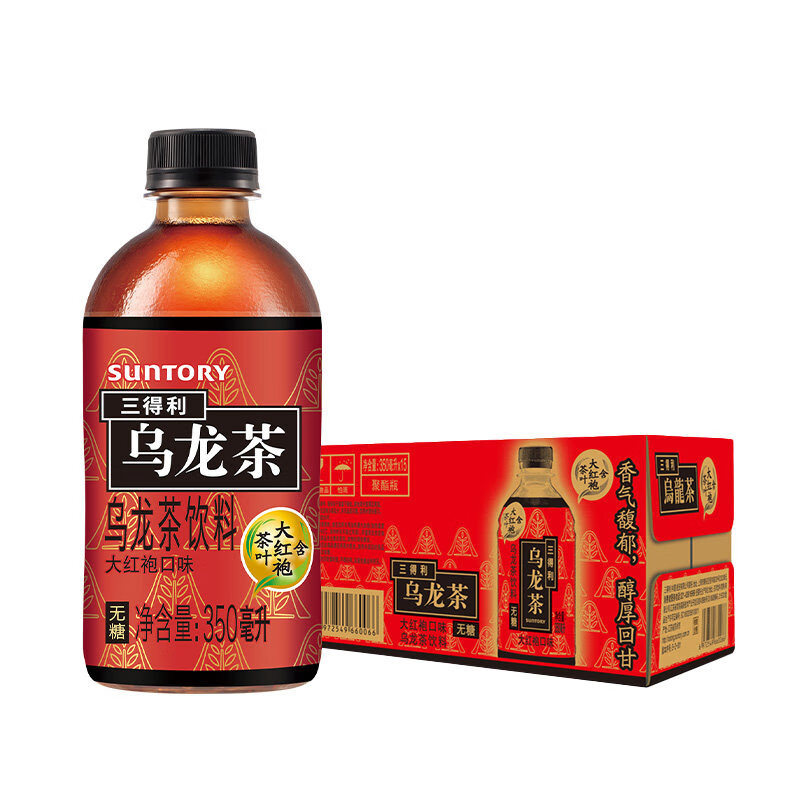 三得利 无糖乌龙茶饮料 大红袍350ml*15瓶整箱装