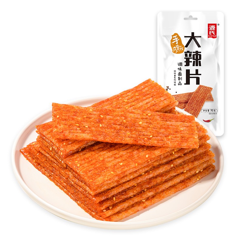 源氏 辣条 手撕大辣片网红怀旧休闲零食 办公室宿舍麻辣小吃 90g/袋