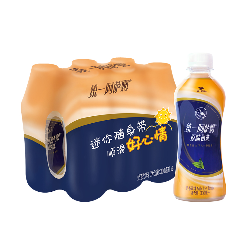 统一 阿萨姆 原味奶茶 6入装奶茶饮料 300ml*6瓶/件