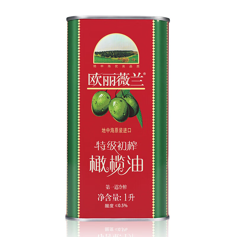 欧丽薇兰 Olivoila 特级初榨橄榄油红装1L