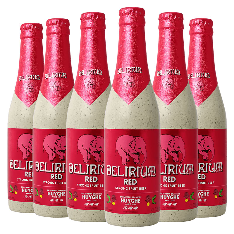 粉象（Delirium） 给劲樱桃 精酿果啤 啤酒330ml*6瓶 整箱装 比利