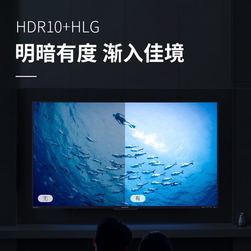 SHARP 4T-M55Q5EA 55英寸4K超高清100%色域 HDR10+H