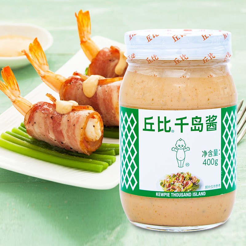 丘比（KEWPIE）千岛酱400g 水果蔬菜调味酱 沙律色拉西餐佐料 玻璃瓶装沙