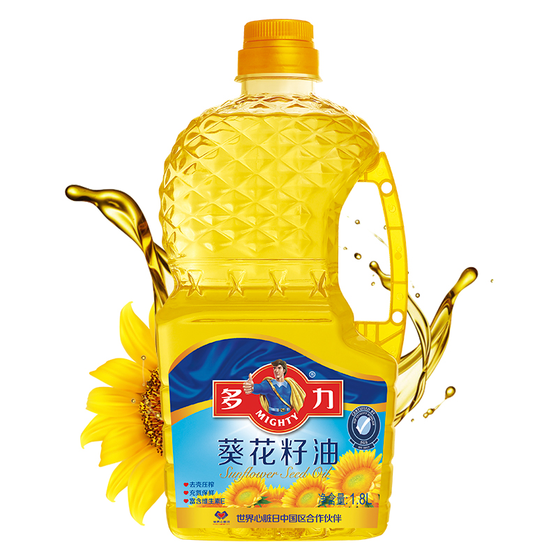 多力葵花籽油1.8L 食用油小包装油 含维生素e（新老包装随机发货）