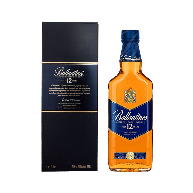 百龄坛（Ballantine`s）苏格兰 盒装 调和型威士忌 洋酒 百龄坛12年