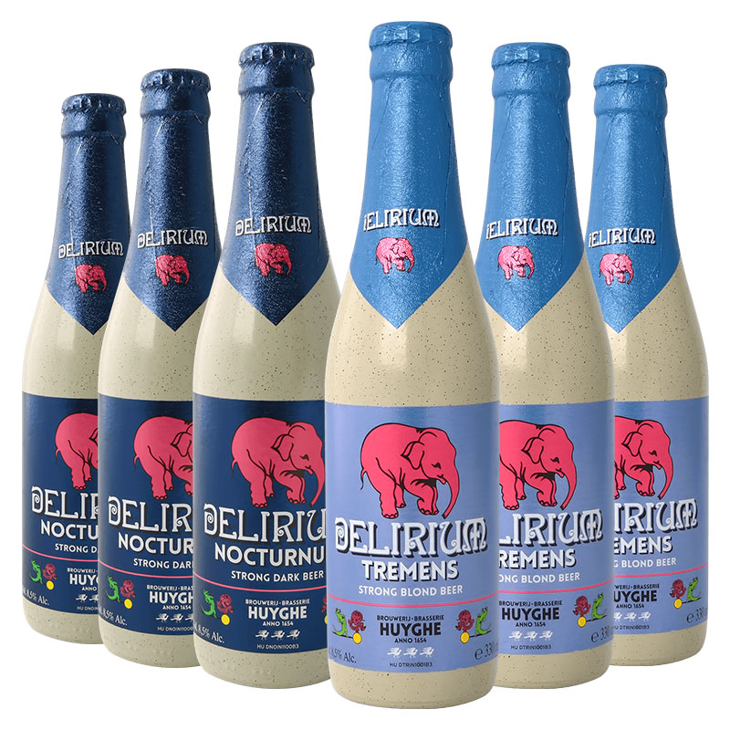 粉象（Delirium）深粉*3/浅粉*3啤酒 精酿 啤酒 330ml*6瓶 比