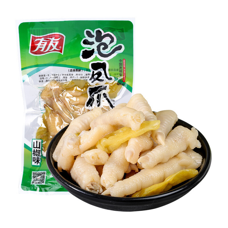 有友 泡椒凤爪 追剧必备零食 办公室休闲零食小吃 山椒味95g