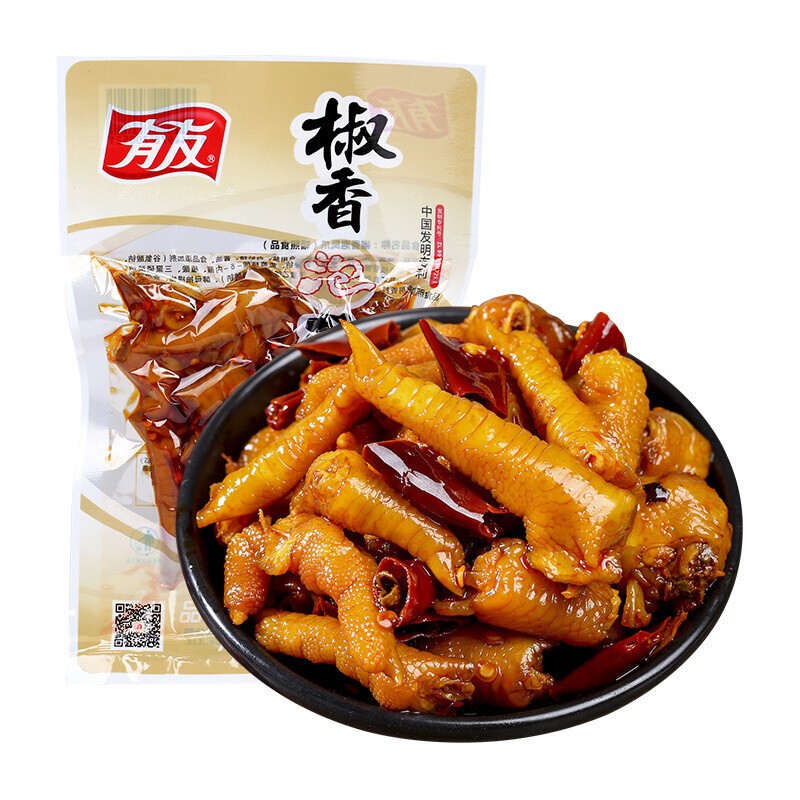 有友 泡椒凤爪 追剧必备零食 办公室休闲零食小吃 椒香味95g