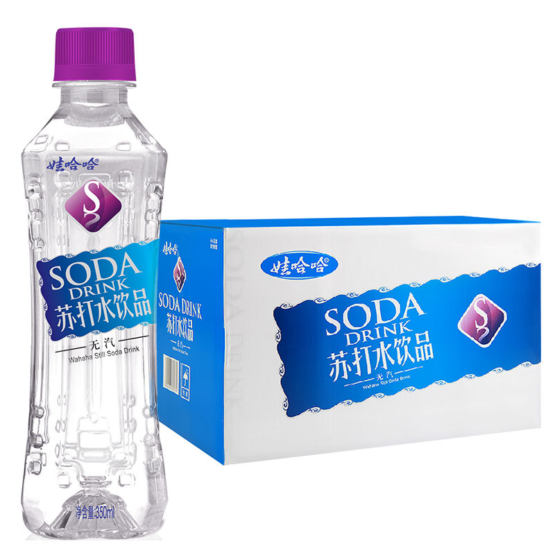 娃哈哈 无汽苏打水饮料 350ml*24瓶 （无味）整箱装 弱碱性 （新老包装随