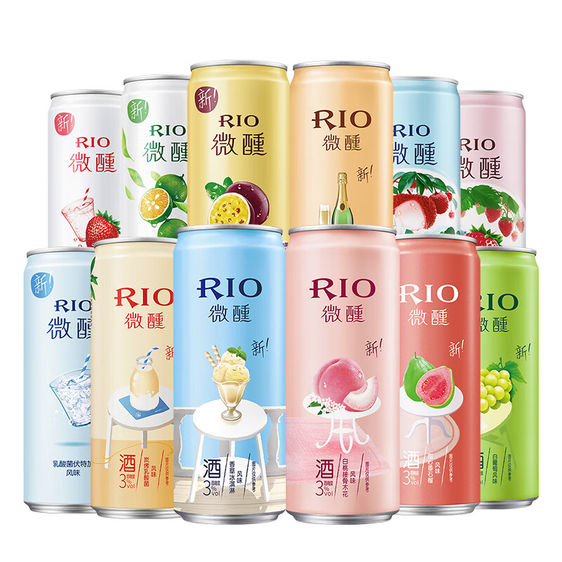 锐澳（RIO）预调 鸡尾酒 果酒 微醺全家福 330ml*12罐（12种口味）