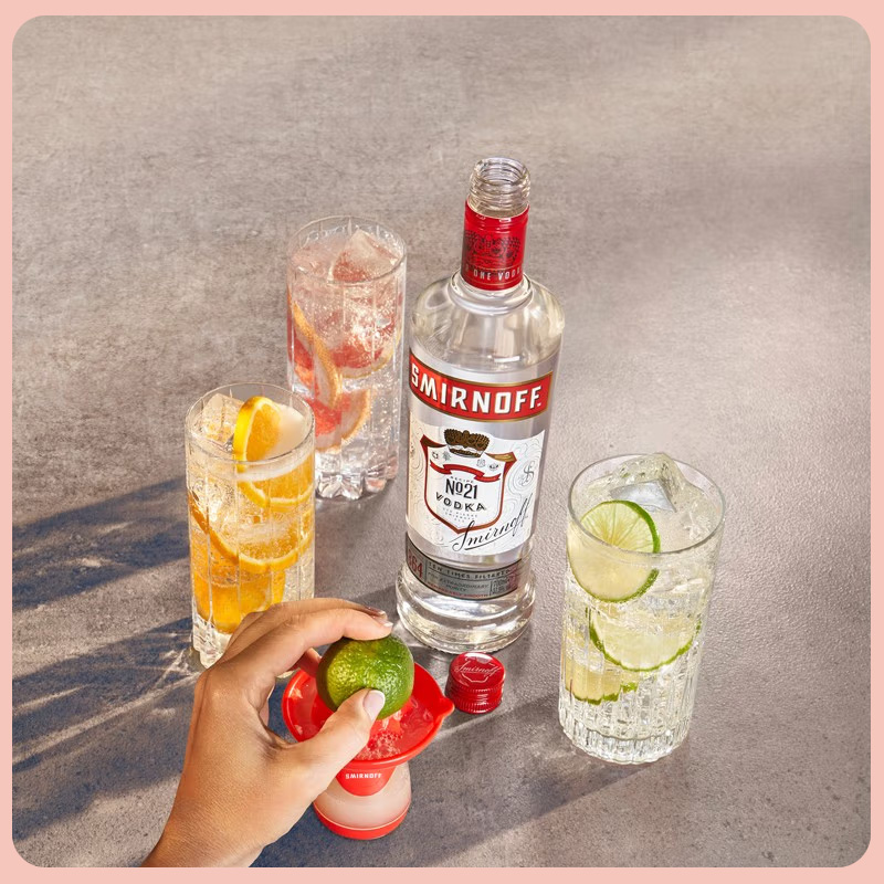 斯米诺（Smirnoff）伏特加 洋酒 鸡尾酒mojito莫吉托调酒基酒 红牌 