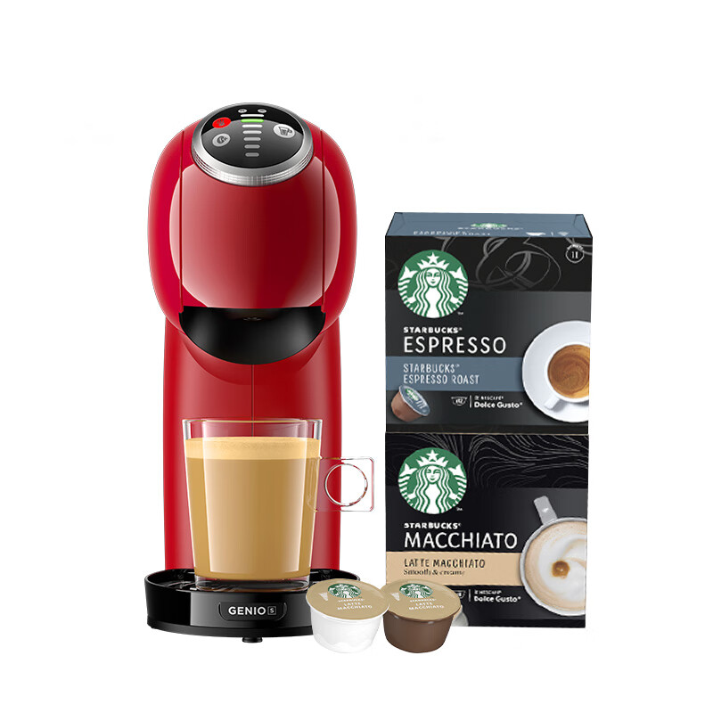 星巴克（Starbucks）多趣酷思胶囊咖啡机Genio Plus 小精灵红 送