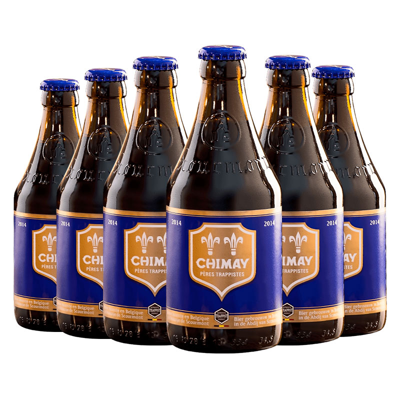 智美（Chimay）蓝帽啤酒 修道士精酿 啤酒 330ml*6瓶 比利时进口