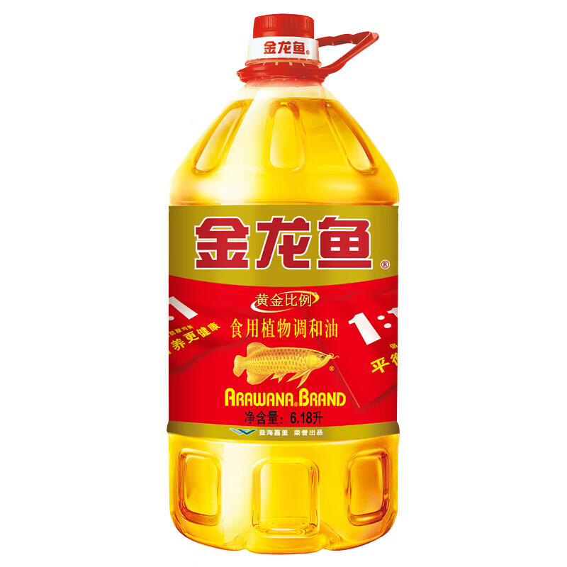 金龙鱼 食用油浸出 黄金比例食用植物调和油6.18L