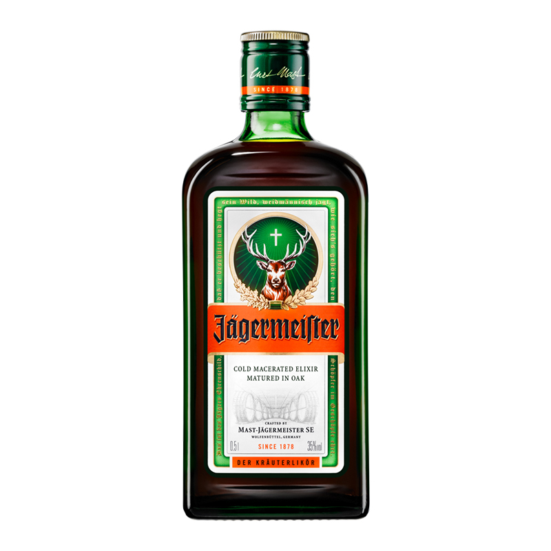 野格（Jagermeister）洋酒 德国原装进口 野格鹿角利口酒500ML 力