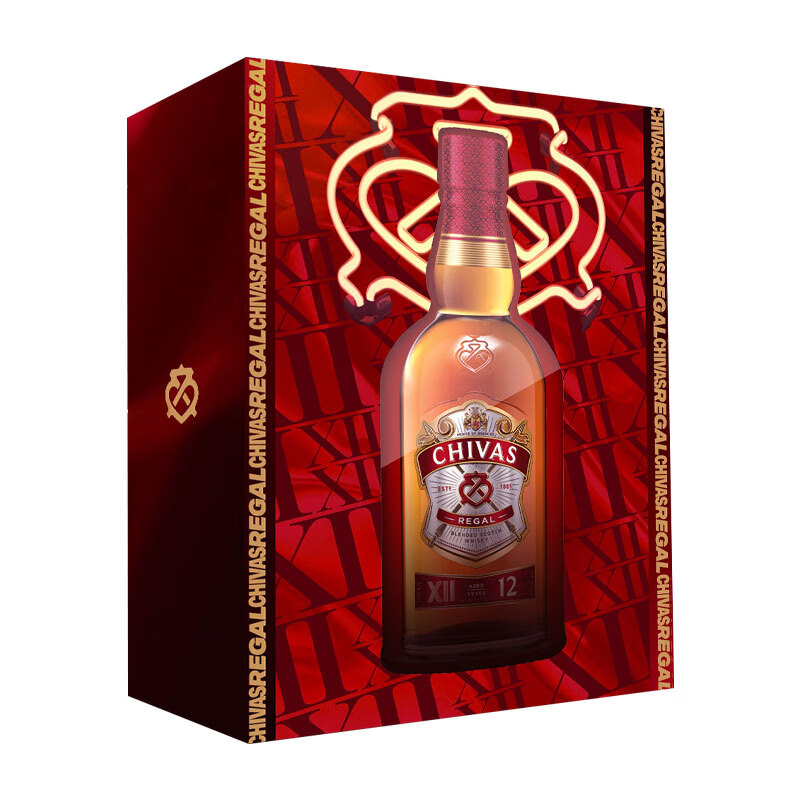 芝华士（Chivas Regal）12年 苏格兰 调和型 威士忌1L 礼盒（内含