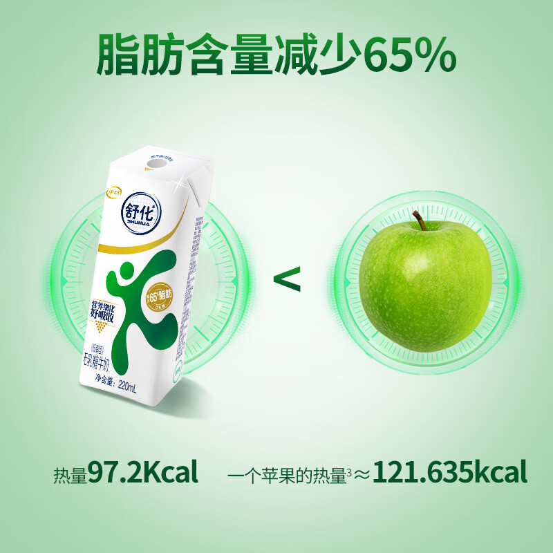 伊利舒化 无乳糖牛奶 低脂型220ml*12盒/箱 低GI认证 适合乳糖不耐受