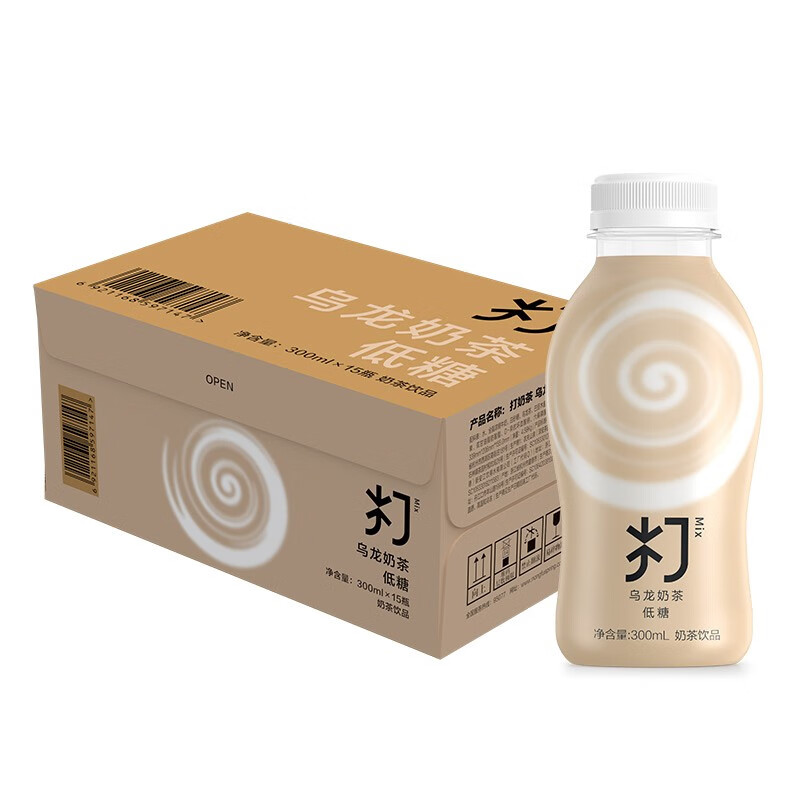 农夫山泉 打奶茶 低糖奶茶饮品 茶饮料 300ml*15瓶 整箱 乌龙奶茶 30