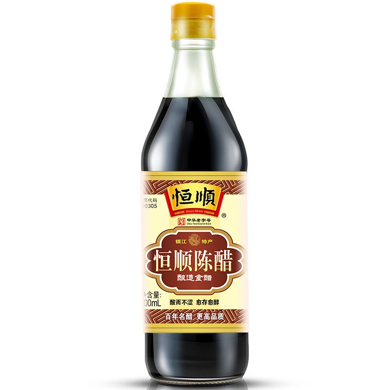 恒顺 纯粮酿造镇江陈醋 凉拌海鲜饺子醋 (老A陈) 500ml