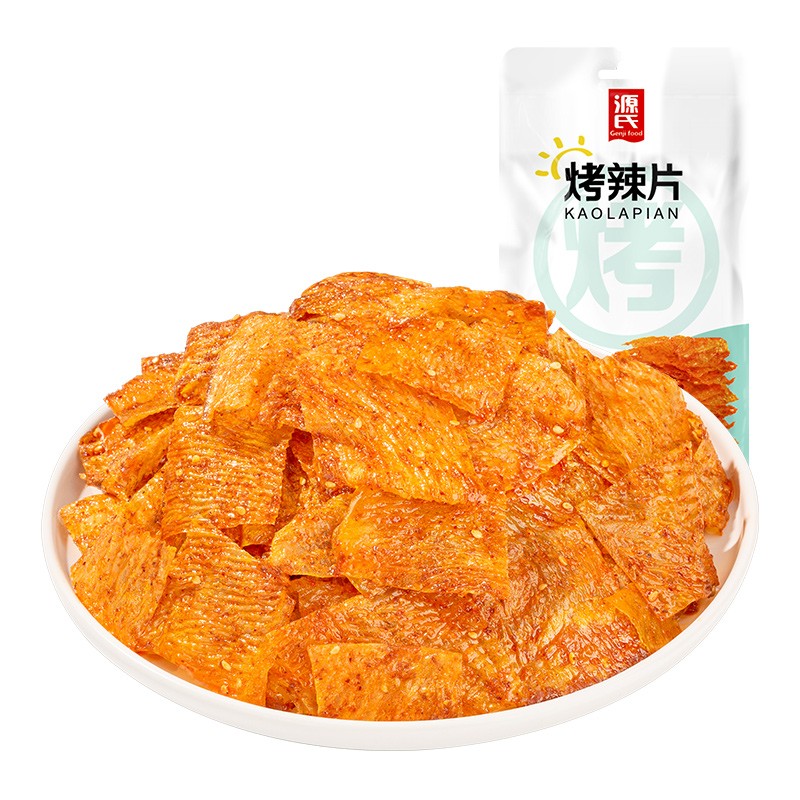 源氏 豆皮辣条 网红休闲零食小吃 辣片 办公室宿舍学霸豆片65g