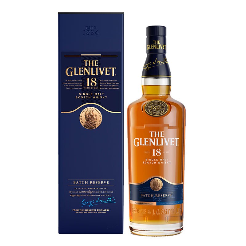 格兰威特（ThE GLENLIVET）18年 陈酿 苏格兰 单一麦芽 威士忌 洋