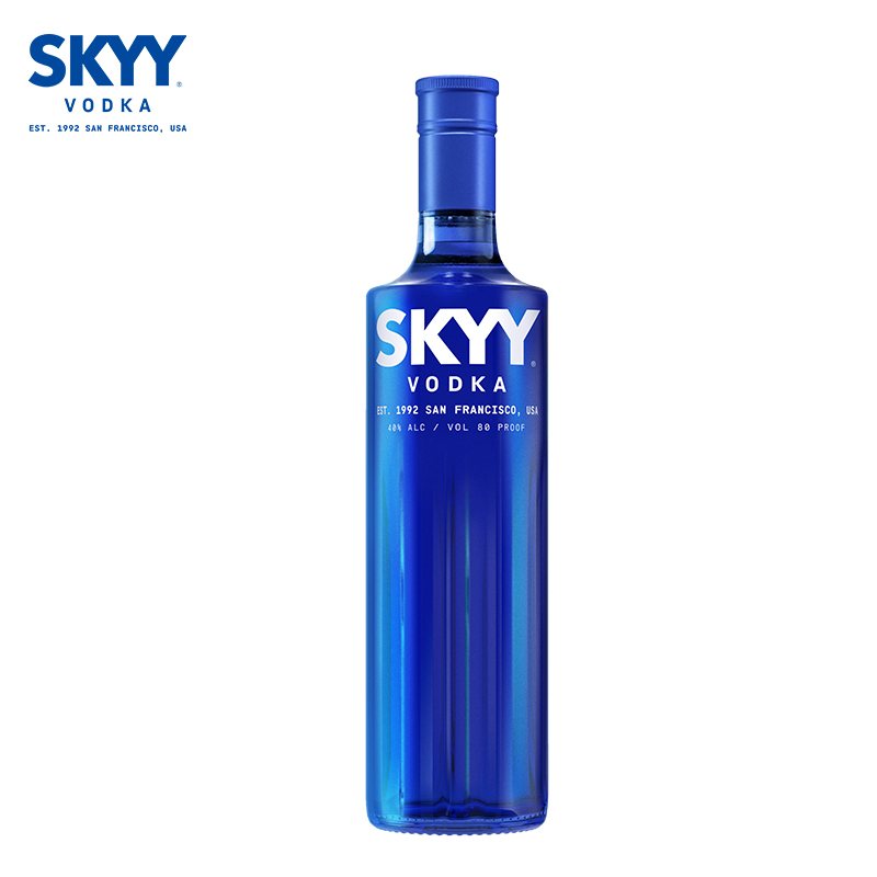 深蓝（SKYY Vodka）伏特加原味 原装进口洋酒鸡尾酒基酒 750ML 