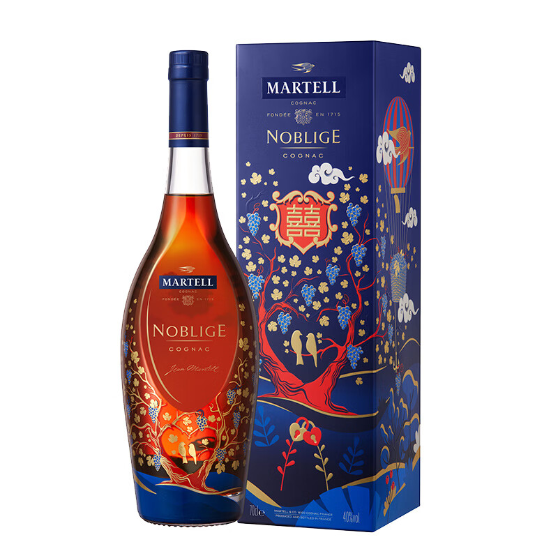 马爹利（Martell） 名士VSOP 干邑白兰地 700ml 婚庆礼盒 