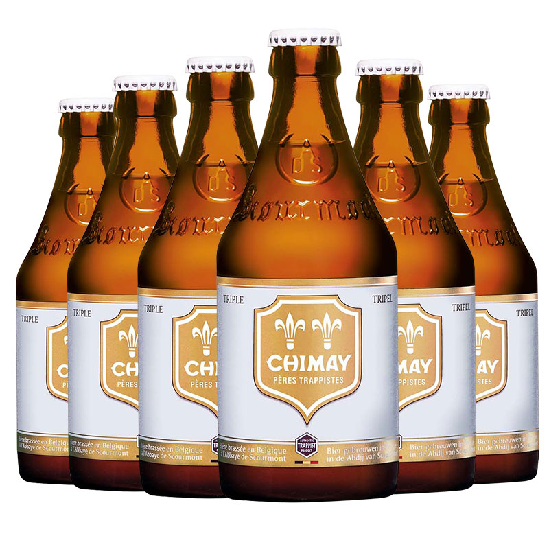 智美（Chimay）白帽啤酒 修道士精酿 啤酒 330ml*6瓶 比利时进口