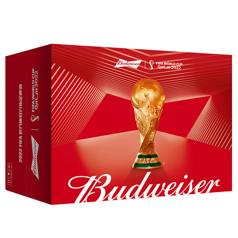 百威（Budweiser）淡色拉格啤酒 450ml*18听 FIFA限量国家版 