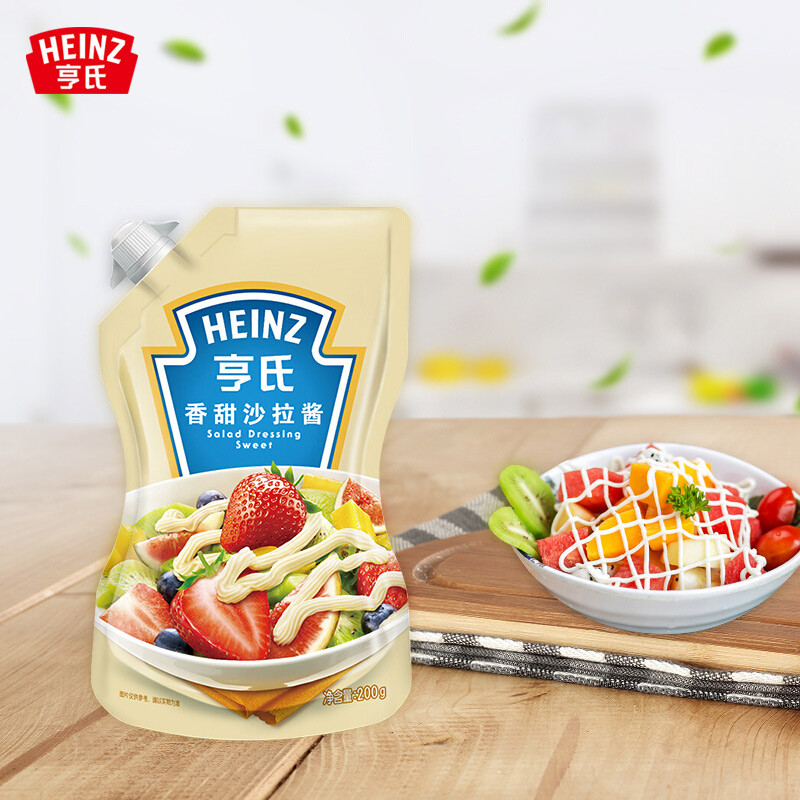 亨氏(Heinz) 沙拉酱 香甜沙拉酱 蔬菜水果沙拉寿司酱 200g袋装