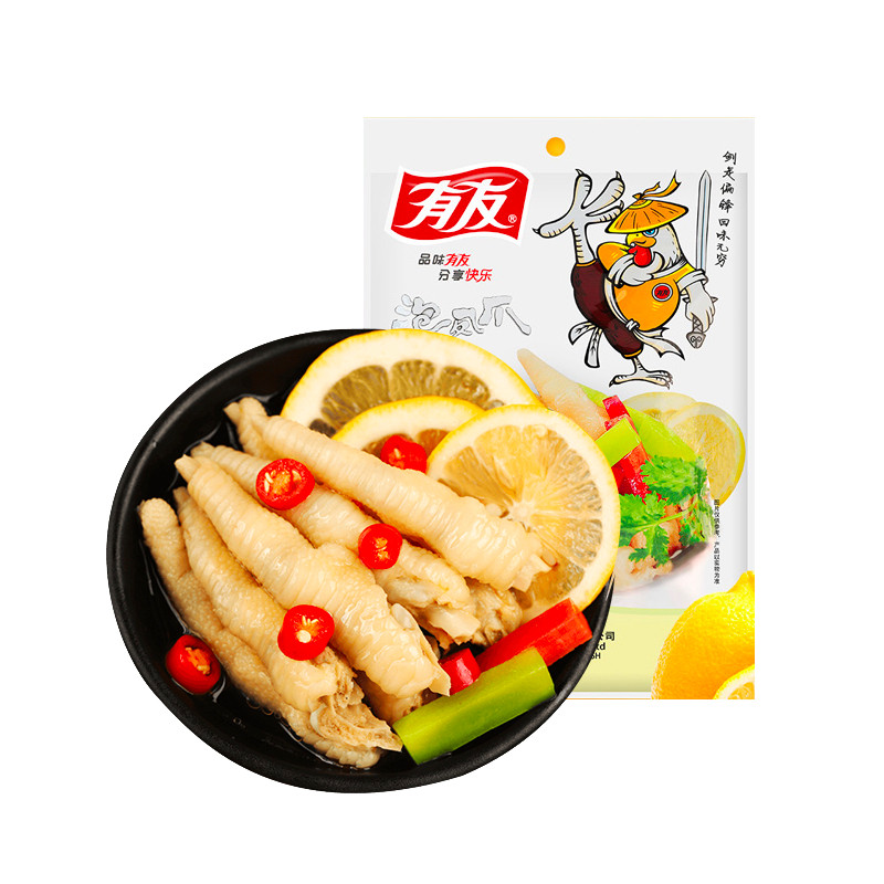 有友 泡椒凤爪 追剧必备零食 办公室休闲零食小吃 柠檬味70g