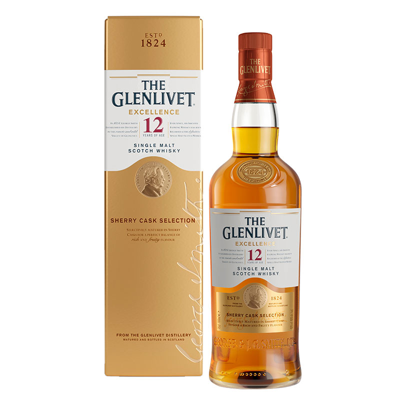 格兰威特（ThE GLENLIVET）12年 醇萃 苏格兰 单一麦芽威士忌 洋酒