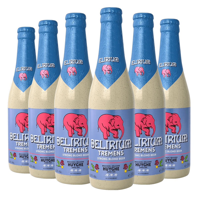 粉象（Delirium）浅粉象啤酒 精酿 啤酒 330ml*6瓶 整箱装 比利时