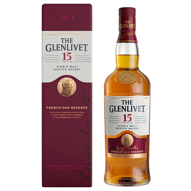 格兰威特（ThE GLENLIVET）15年 陈酿 苏格兰 单一麦芽 威士忌 洋