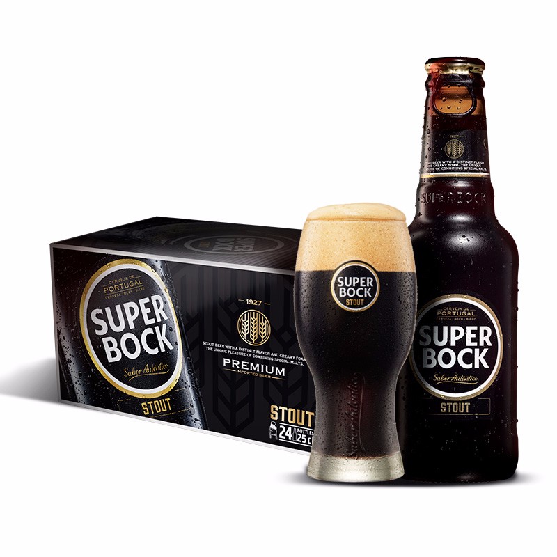 超级波克（SUPER BOCK）黑啤 进口啤酒 250ml*24瓶 送礼整箱装 