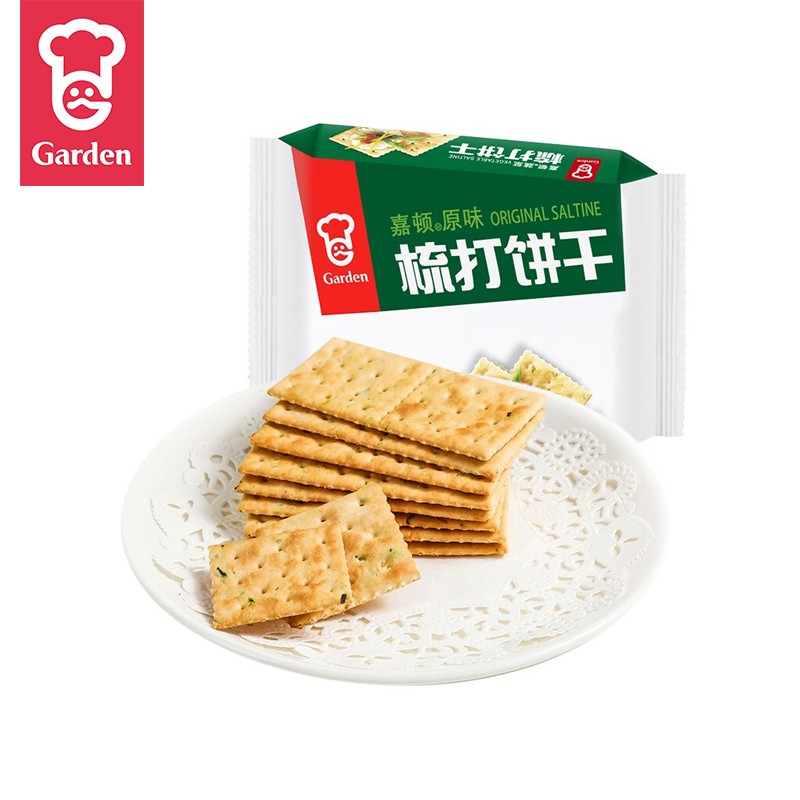 嘉顿（Garden）苏打饼干零食 蔬菜味 梳打饼干优惠装 460g/袋