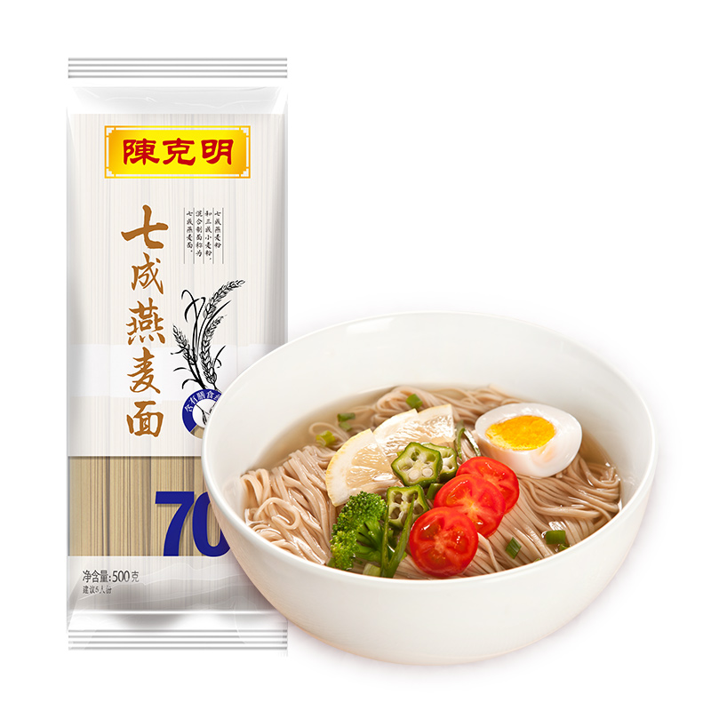 陈克明面条 七成燕麦面500g 高添加燕麦挂面含膳食纤维杂粮粗粮面条