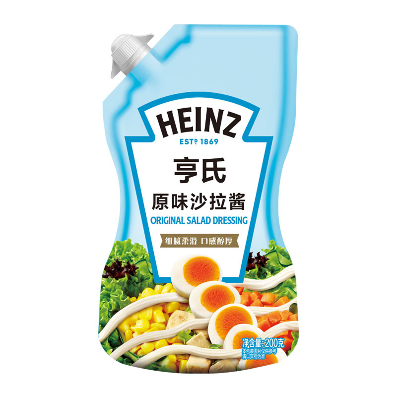 亨氏(Heinz) 沙拉酱 原味沙拉酱 蔬菜水果沙拉寿司酱 200g袋装