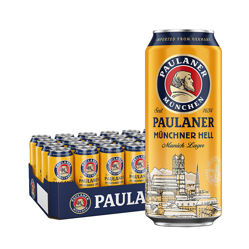 保拉纳（PAULANER）慕尼黑大麦啤酒 500ml*24听 德国进口