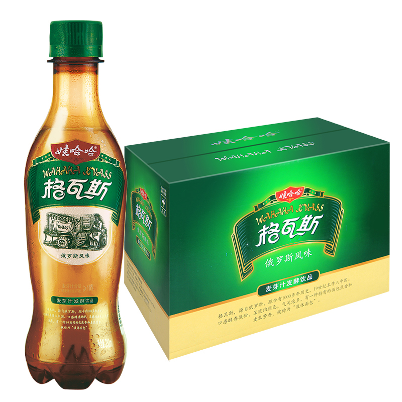 娃哈哈 格瓦斯 麦芽汁发酵饮料 330ml*15瓶 整箱装