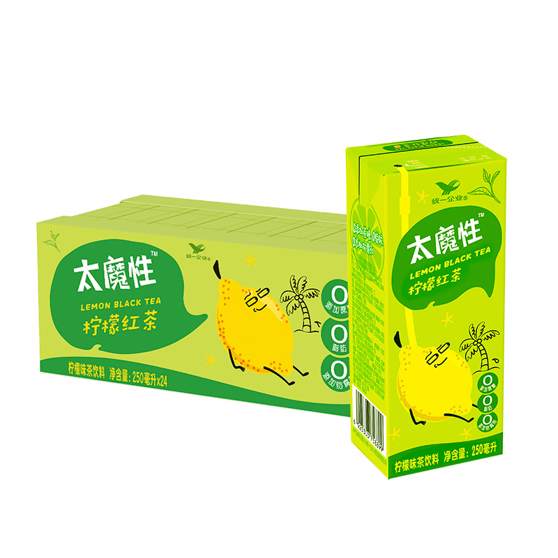 统一 太魔性 柠檬红茶 网红茶 经典柠檬茶风味饮品 250ml*24盒（新老包装