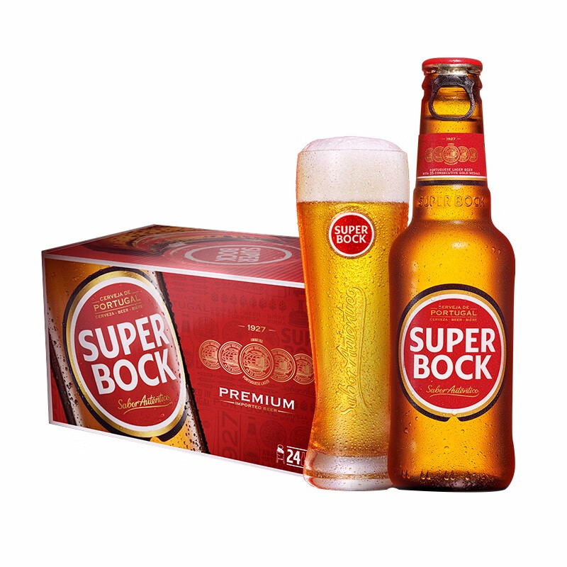 超级波克（SuperBock）经典黄啤250ml*24瓶 进口啤酒整箱装 葡萄牙